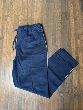 Wildfang navy and white sport pants 100% cotton new with tags size small